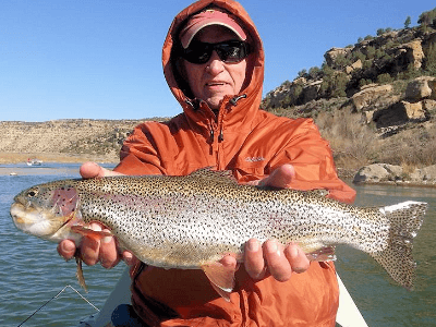 This Blue Sky Guide Service customer caught an awesome rainbow trout on the San Juan River NM.